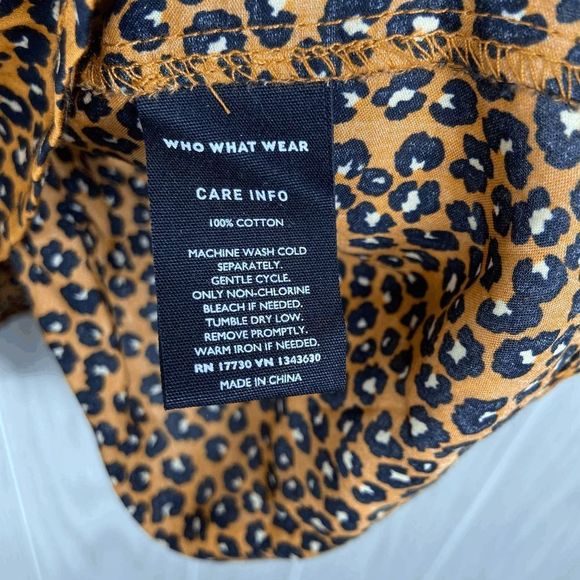 Who What Wear Tie Front Top Cheetah Print Blouse Womens Size Large - Picture 8 of 9